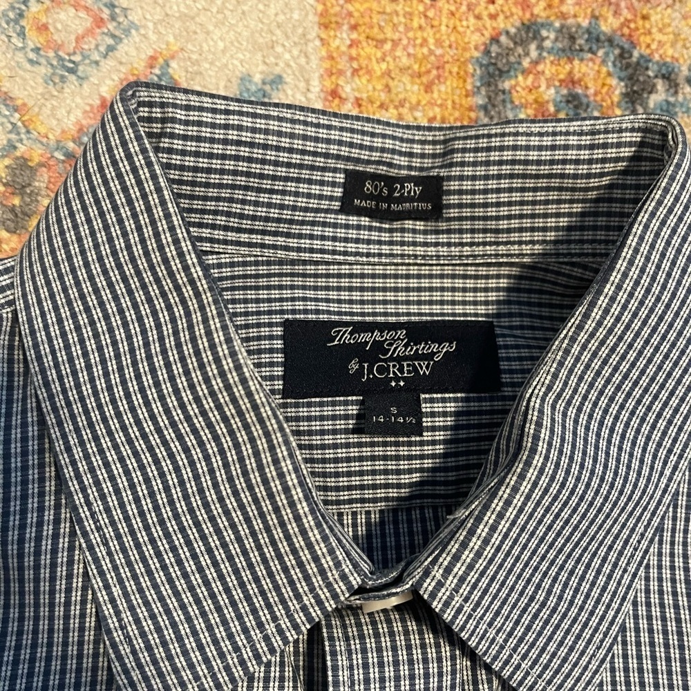Jcrew Thompson Suitings blue and white checked button-up shirt - Picture 2 of 5